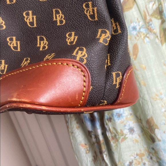 Dooney & Bourke Brown Leather Trim Shoulder Bag - Picture 6 of 7